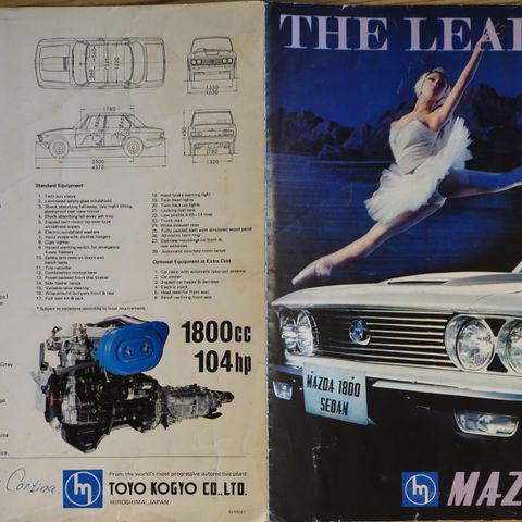 Mazda 1800 " The leading lady" brosjyre på engelsk