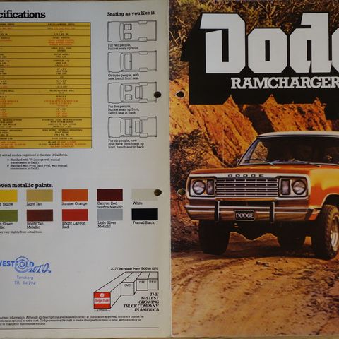 Dodge Ramcharger 1978 brosjyre