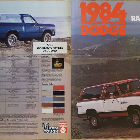 Dodge Ramcharger  1984 brosjyre