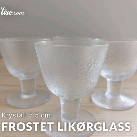 4 krystall likør/snapseglass frostet.