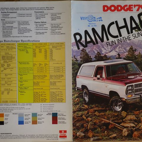 Dodge Ramcharger 1979 brosjyre