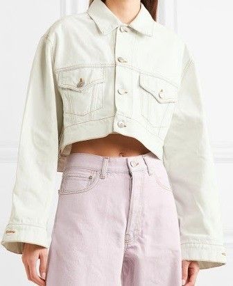 Ny Ganni denim cropped jakke i str.xs