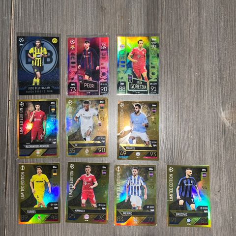 fotballkort. Match Attax 22/23 Limited edition og 100 Club