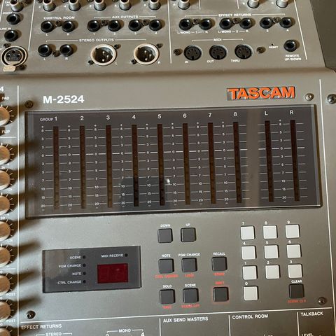 TASCAM M-2524 Analog 24-channel 8 bus mixer console recording desk w/MIDI