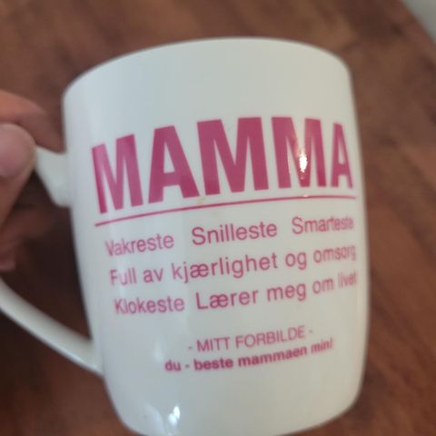 Kopp med mamma tekst