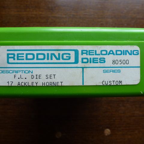 Redding FL Die Set 17 Ackley Hornet