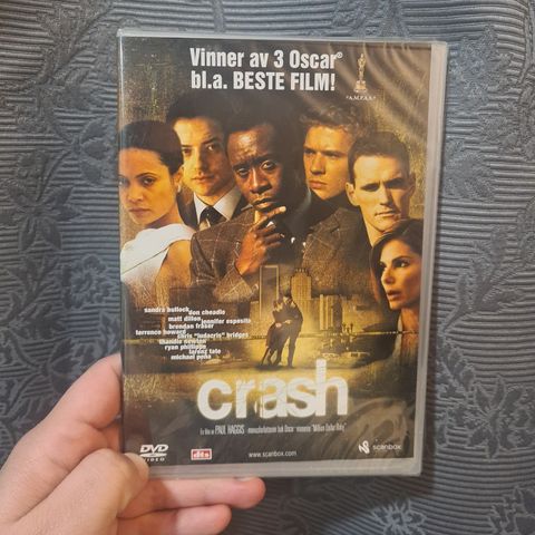 Uåpnet, ligger fremdeles i plast emballasje! Crash (DVD). Vinner av 3 Oscar!