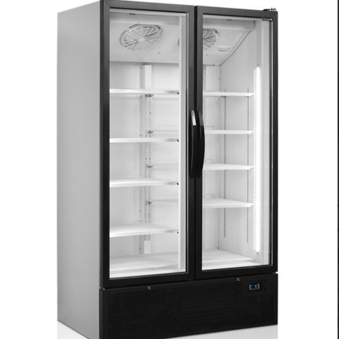 Tefcold 2 dørs display kjøleskap 199 cm sort hvit FS1202H Kampanje