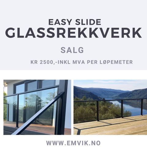 Glassrekkverk med stolper i aluminium