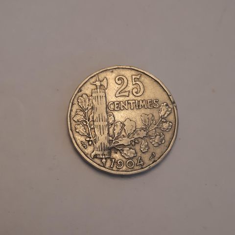 25 centimes 1904 Frankrike