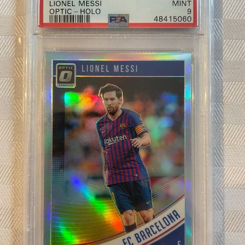 Messi Panini Optic Holo kort 2018 - PSA 9 Barcelona