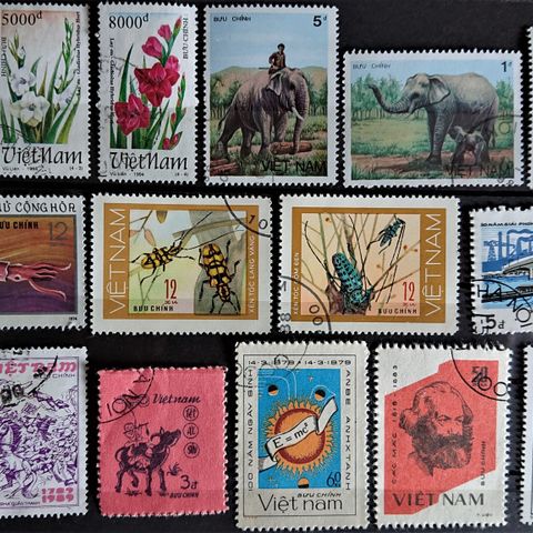 VIETNAM; fine, gamle, stempla frimerker / 1163 v...
