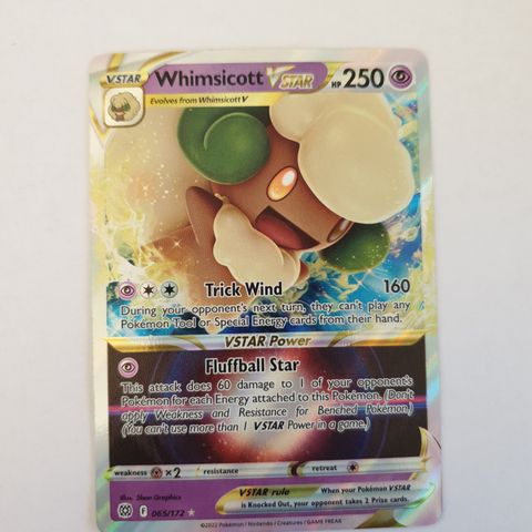 Pokemon TCG Whimsicott Vstar fra Brillinat Stars