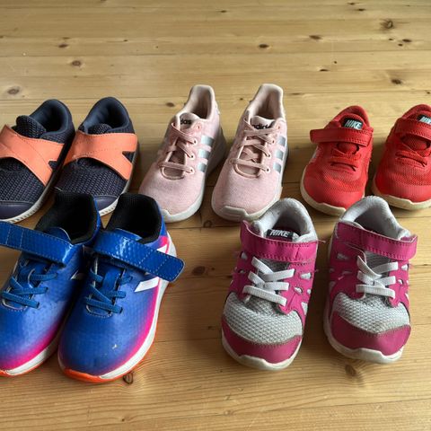 Nike, Adidas, Vans og Toms sko i størrelse 22