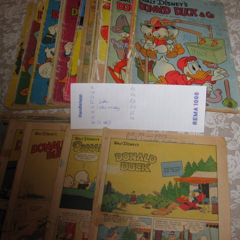Donald-blader fra 1957, samt noen fra 60-tallet.