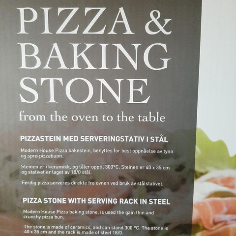 Pizza og baking stone