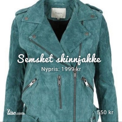 Nydelig Selected Femme semsket skinnjakke