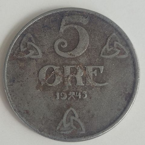 5 øre 1945 NORGE