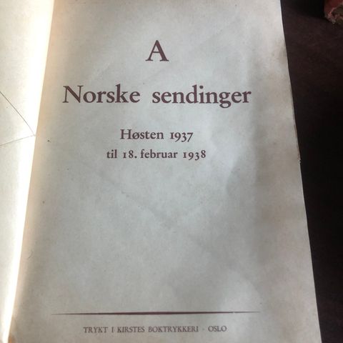 Norske sendinger. 1937