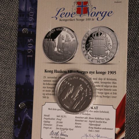 "Leve Norge" minnemedalje i sølv   (999)