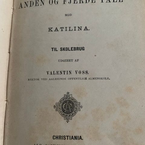 Ciceros anden og fjerde tale mot Katilina til salgs.