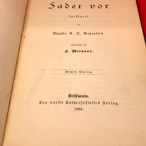 Fader vor, bok fra 1884