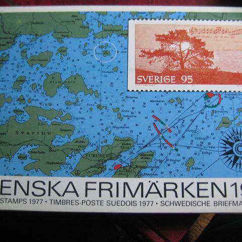 Svenske frimerker årssett  1977 komplett postfrisk