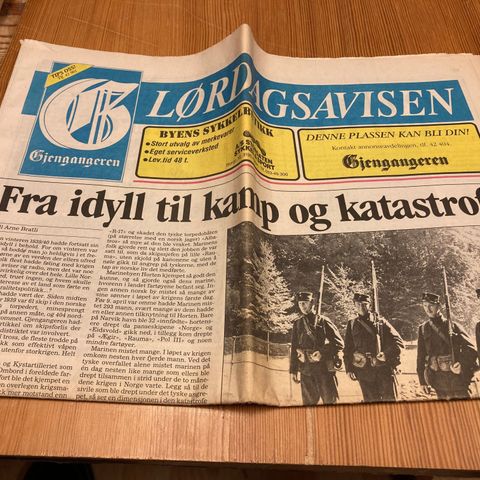 GJENGANGEREN -LØRDAG 7. APRIL 1990 - I SIN HELHET OM KRIGSUTBRUDDET