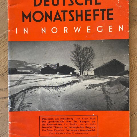 Deutsche Monatshefte in Norwegen 1-1942: Festung Vardøhus+Røros+ Sinding død