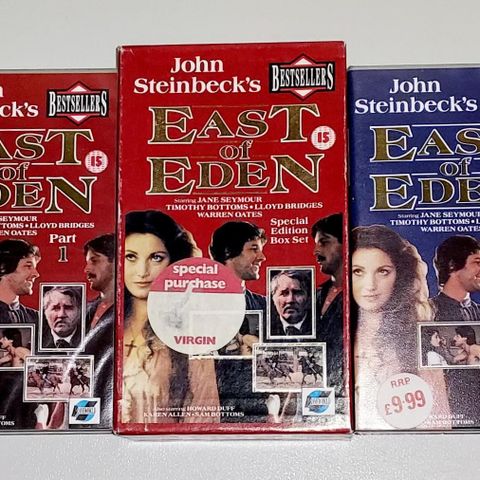 2 VHS I ESKE.JOHN STEINBECK'S  EAST OF EDEN.