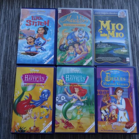 Diverse Disney VHS filmer + Mio Min Mio selges