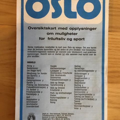 Turkart over Østmarka fra  1970