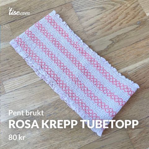 Rosa Krepp Tubetopp