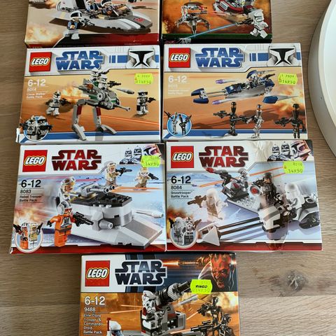 Lego Star Wars 7 sett, kan selges enkeltvis, spør om pris.