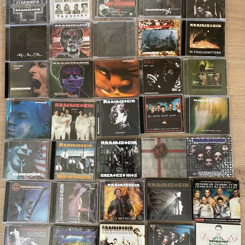Rammstein/Lindemann samling (CD/DVD/Blu-ray) 80+ CDer, plakater, Metal, rock