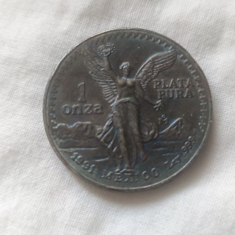 Meksikansk sølvmynt onza Troy 1991