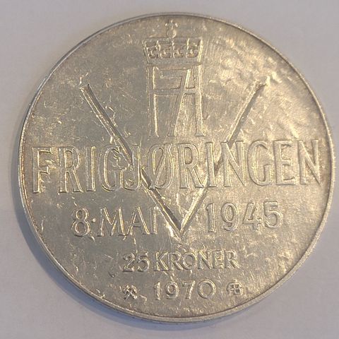 25 Kroner sølvmynt, Frigjøringen 8 Mai 1945