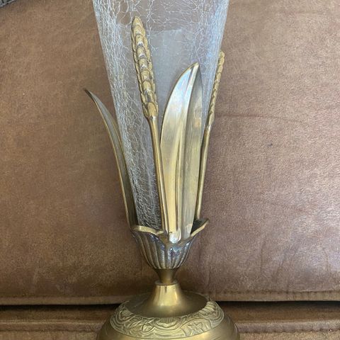 Vintage vase - messing/glass