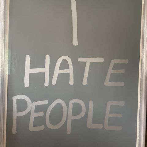 Serigrafi av Bjarne Melgaard «I hate people»