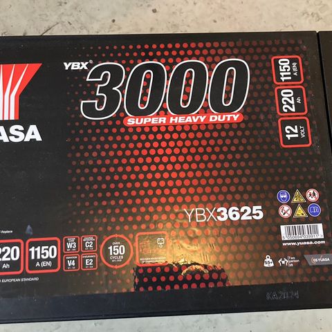 YBX3625 12V 220Ah 1150A Yuasa Super Heavy Duty SMF Battery