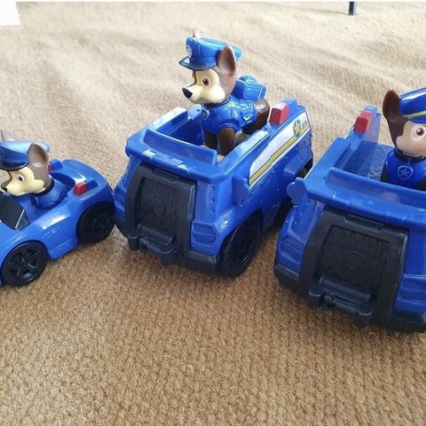 Paw patrol Chase med biler + figursamling