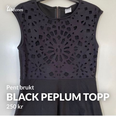 Black Peplum Topp