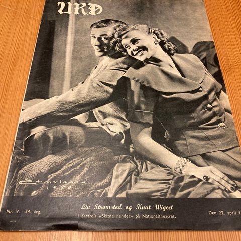 URD Nr. 9 - 1950 - FORSIDER : LIV STRØMSTED OG KNUT WIGERT