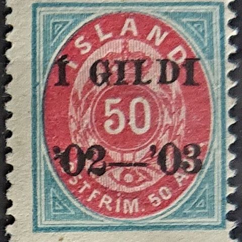 ISLAND: AFA nr 33B, 50 aur, 1902, postfrisk ** / Is29 v...