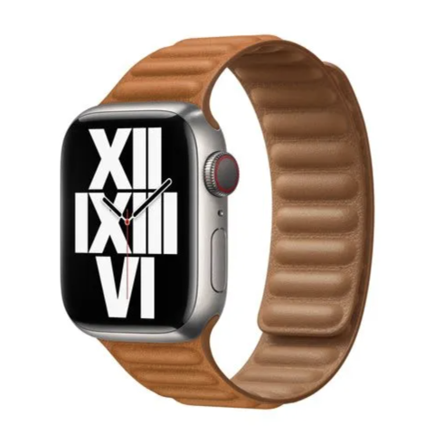 Apple Leather Link 41 mm - Gyllenbrun (brukt 1 gang)