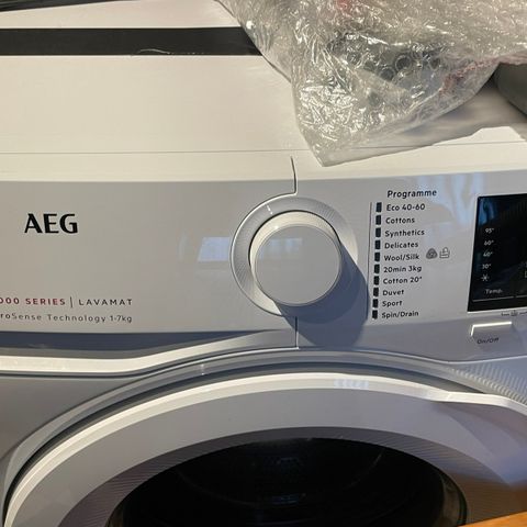 AEG 6000 series vaskemaskin 7kg (som ny)