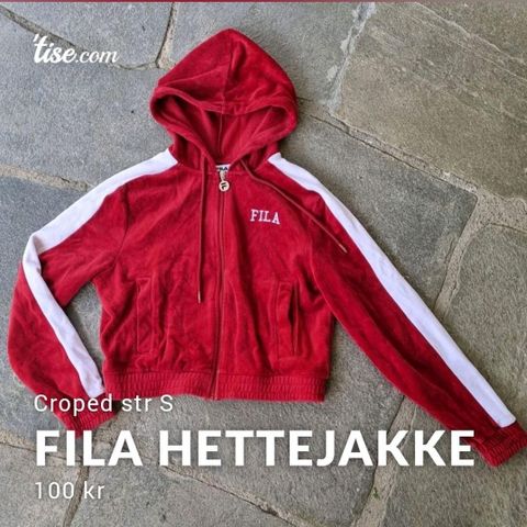 Croped Fila hettejakke str S