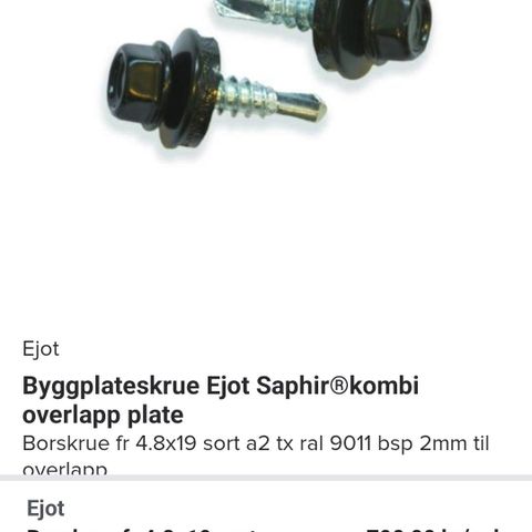 Plateskruer for overlapp