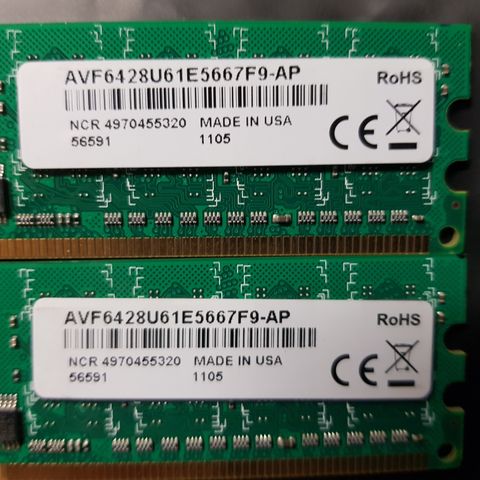 AVF6428U61E5667F9 Avant 1GB DDR2 Non ECC PC2-5300 667Mhz Memory