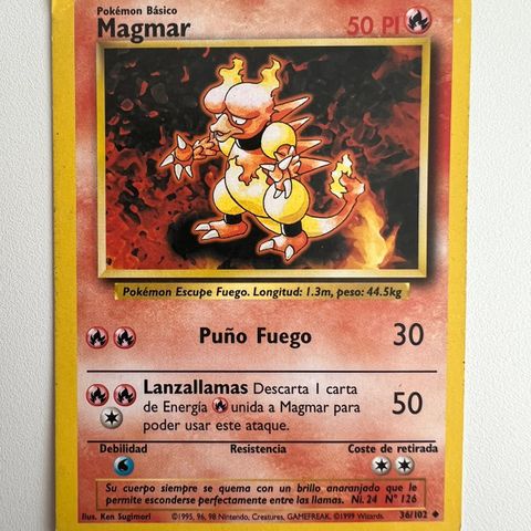 Pokemon Base set: Magmar 1999 36/102